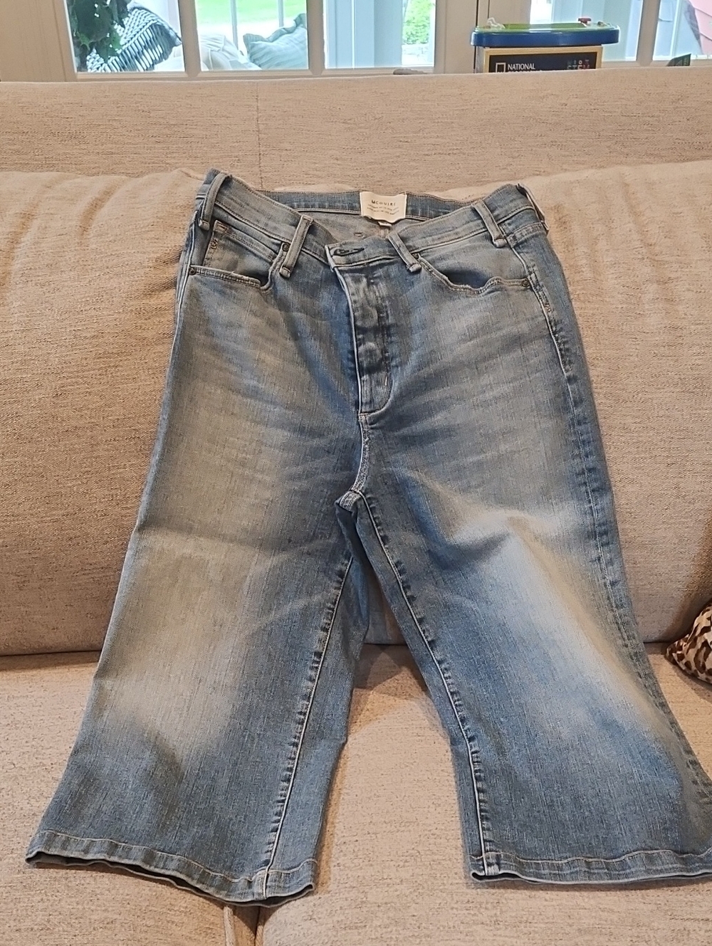 McGuire Denim Light Blue Cropped Wide-Leg Jeans